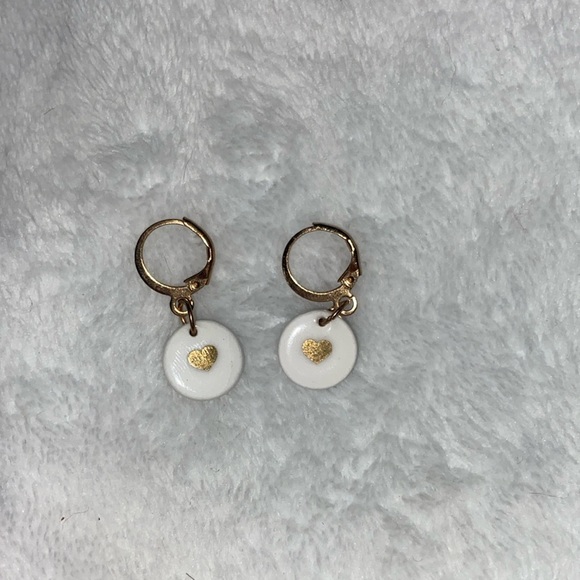 Hand Crafted Jewelry - Love candy earrings white